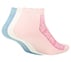 3PK WOMENS CONTRAST HALF TERRY ANKLE, WHT/PNK/BLUE