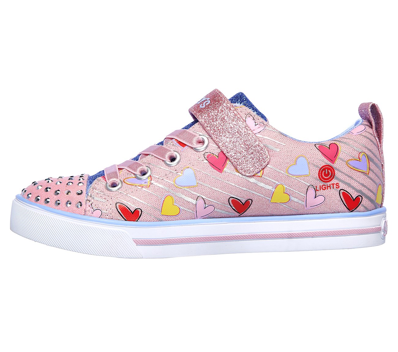 SPARKLE LITE-HEART SKETCH, LIGHT PINK/MULTI Footwear Left View