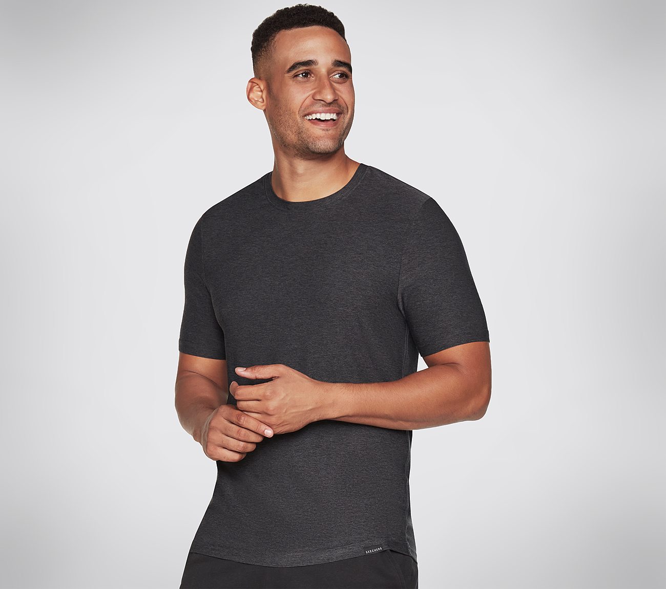 GODRI ALL DAY TEE, BLACK/CHARCOAL Apparels Bottom View