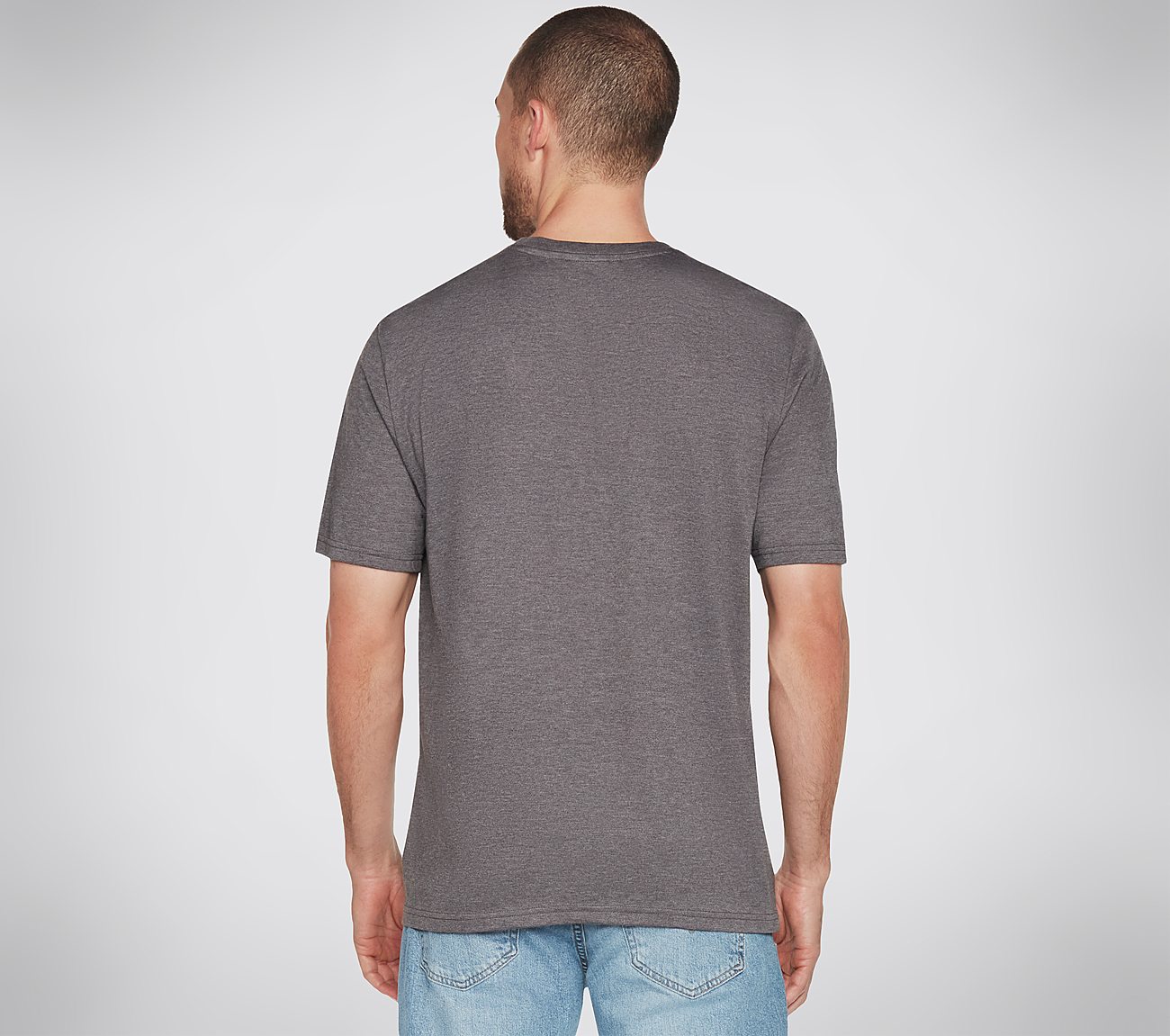 ACTION T-SHIRT, BLACK/CHARCOAL Apparels Top View