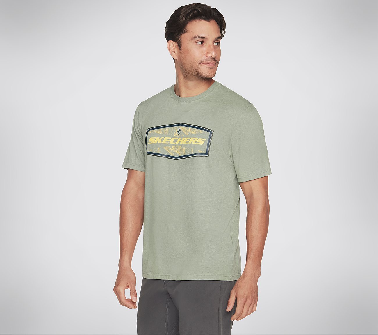 LATITUDE T-SHIRT, LIGHT GREY/GREEN Apparels Bottom View