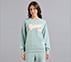 SKECHERS APPLIQUED SWEATSHIRT, OFF WHITE/NAVY