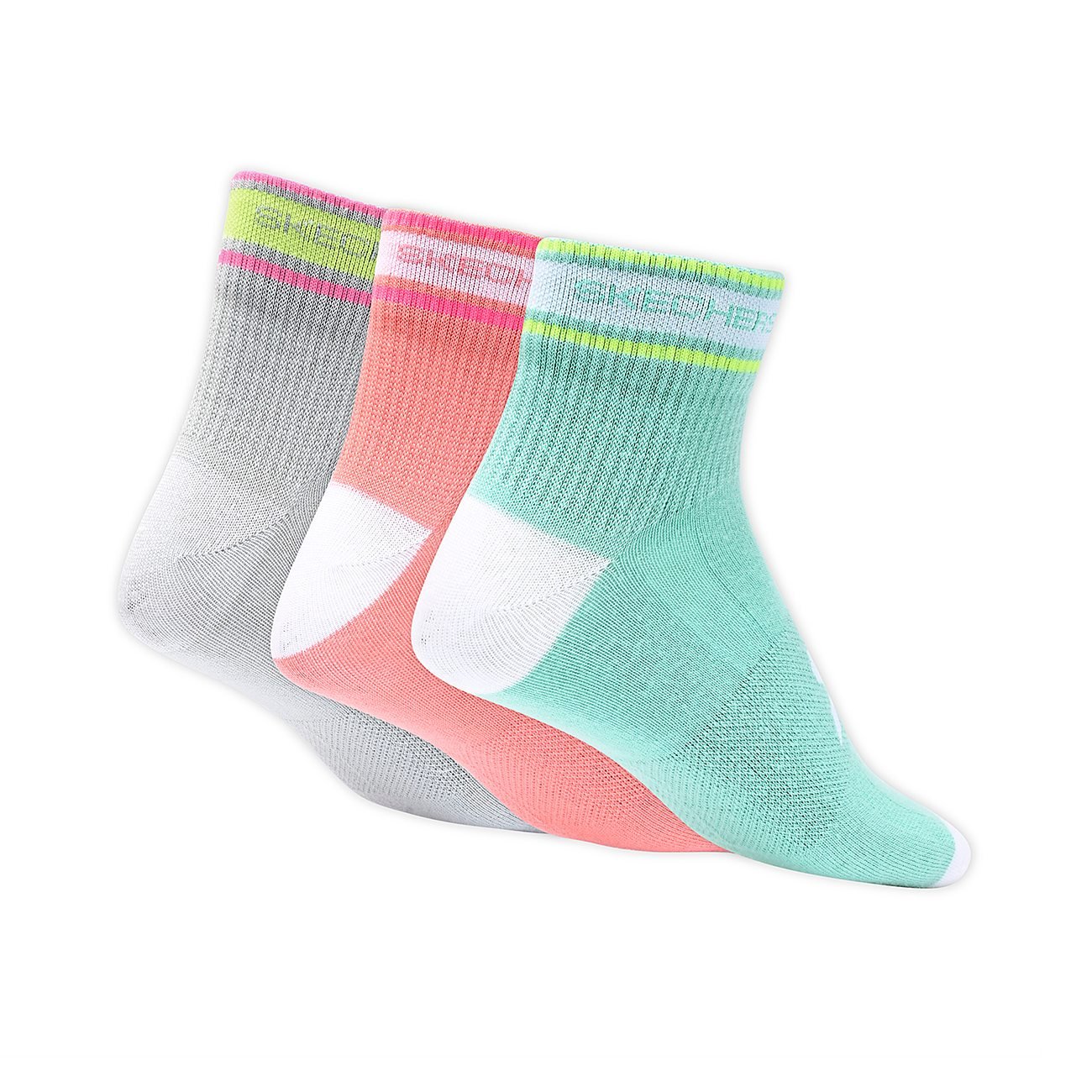 3 Pack of WOMENS NON TERRY ANKLE Socks, MMULTI Accessories Top View