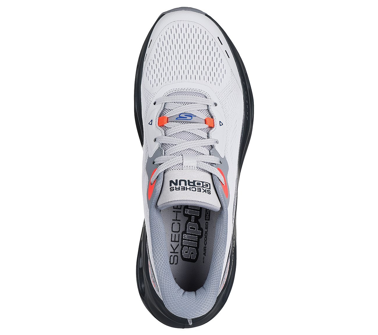 MAX CUSHIONING GLIDE-STEP - A, GRAY/BLACK Footwear Top View