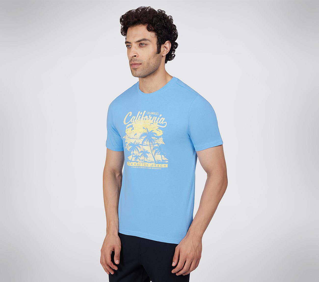 SS CALIFORNIA GRAPHIC T-SHIRT, BLUE Apparel Top View