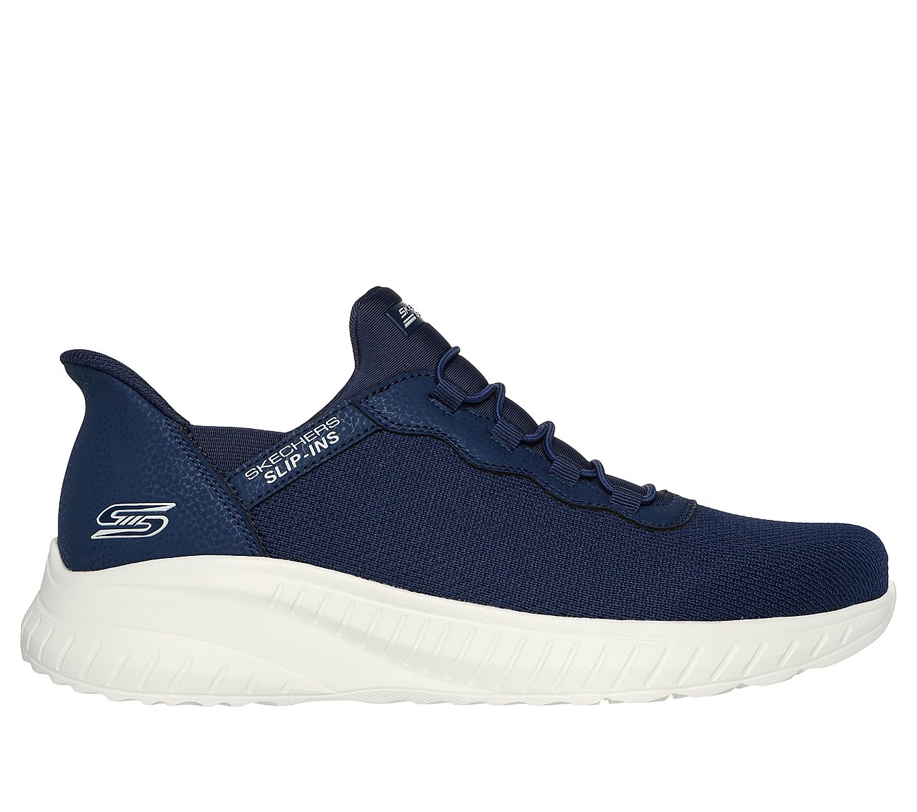SKECHERS SLIP-INS: BOBS SPORT SQUAD CHAOS- Daily Hype, NAVY Footwear Lateral View