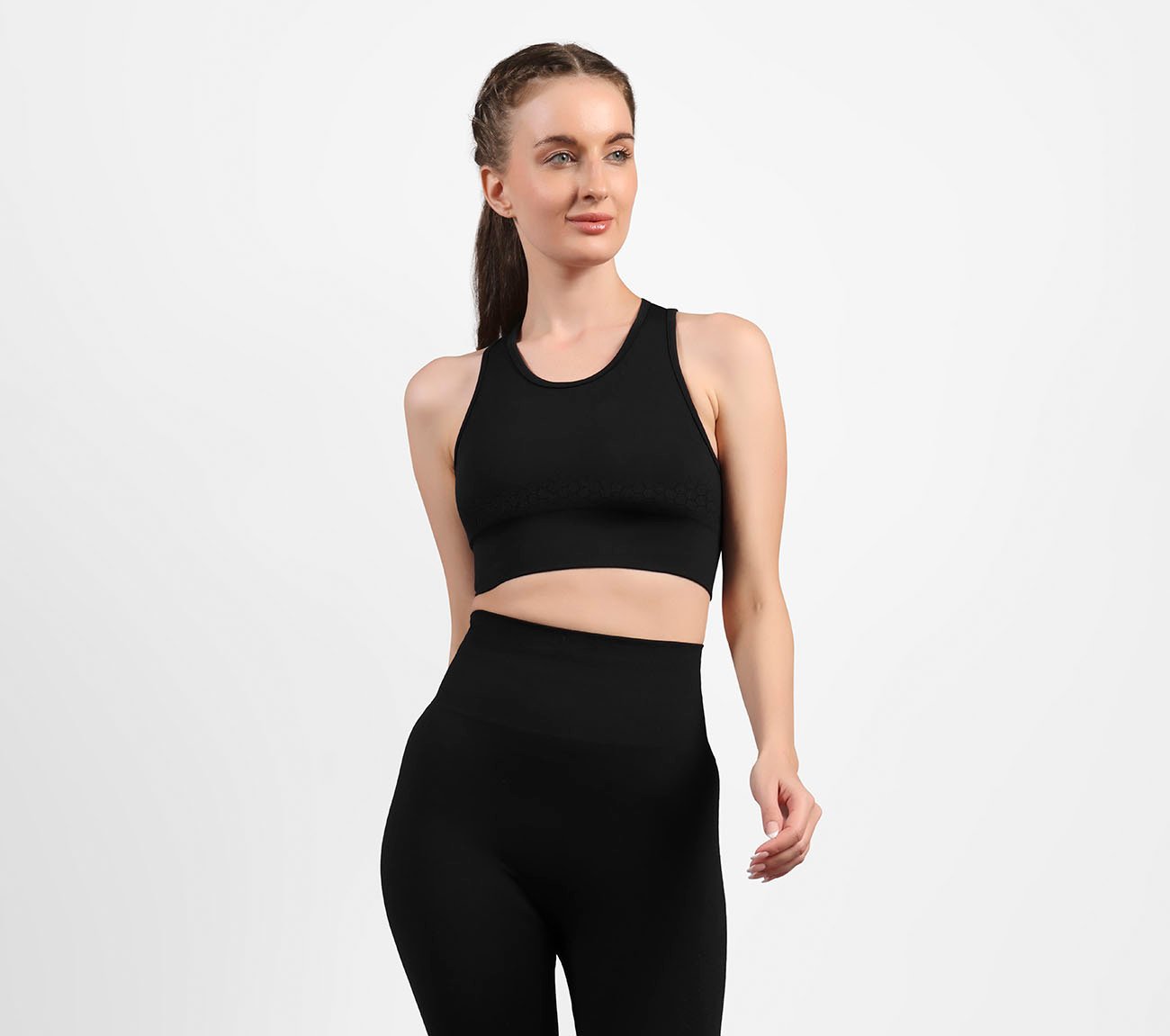 ENGINEERED COMPRESSION SPORTS, BLACK Apparels Top View