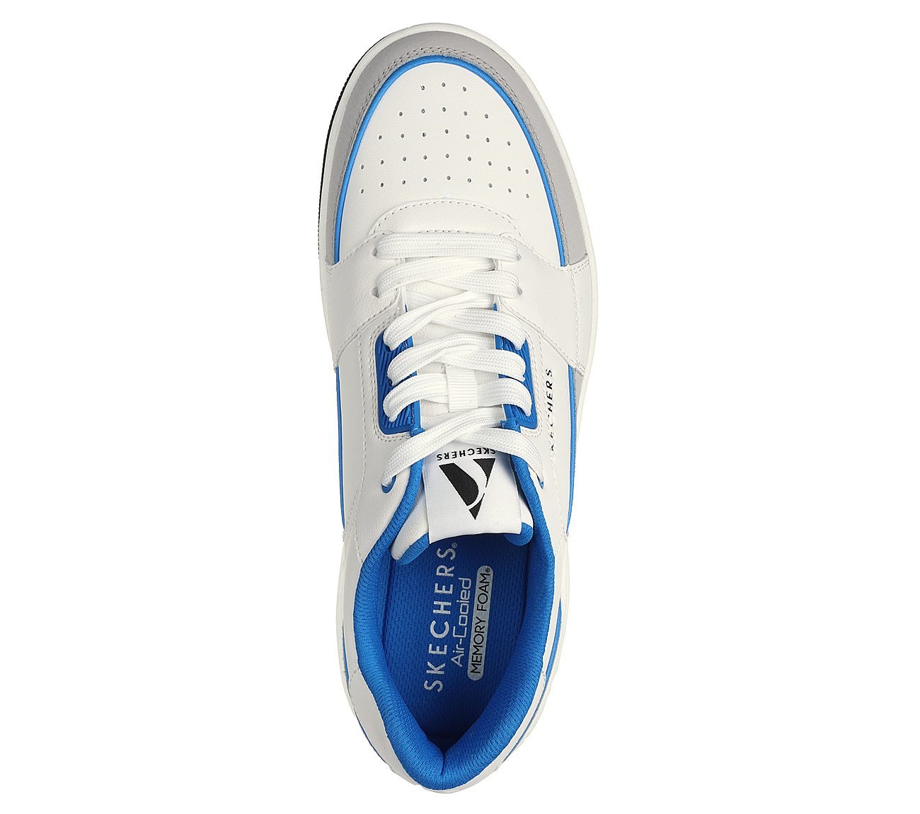 UNO COURT - LOW-POST, WHITE/BLUE Footwear Top View