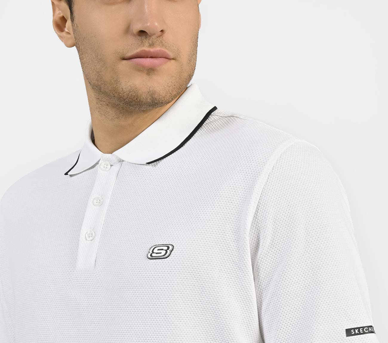 STRUCTURED KNIT POLO,  Apparel Right View