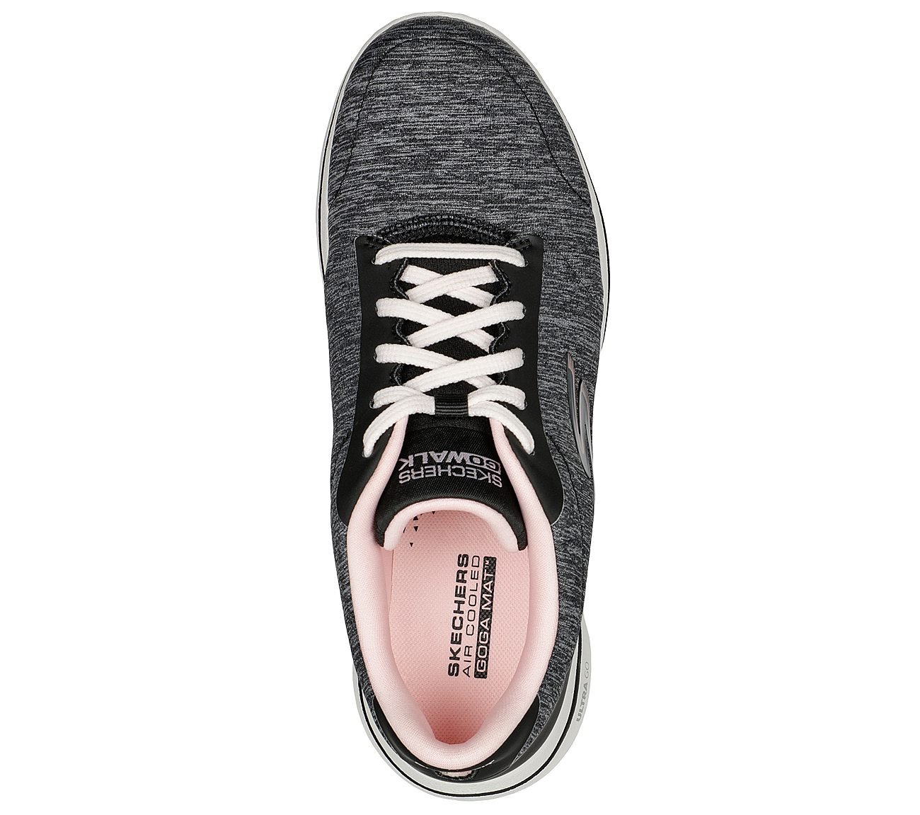 GO WALK 5-TRUE, BLACK/PINK Footwear Top View