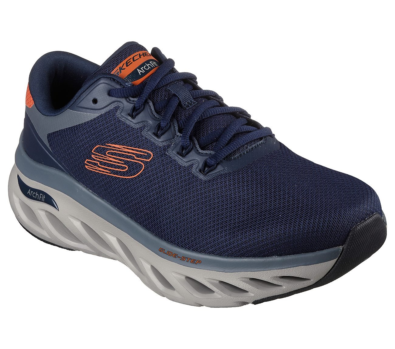 ARCHFITGLIDE-STEP-HIGHLIGHTER, NAVY/ORANGE Footwear Right View
