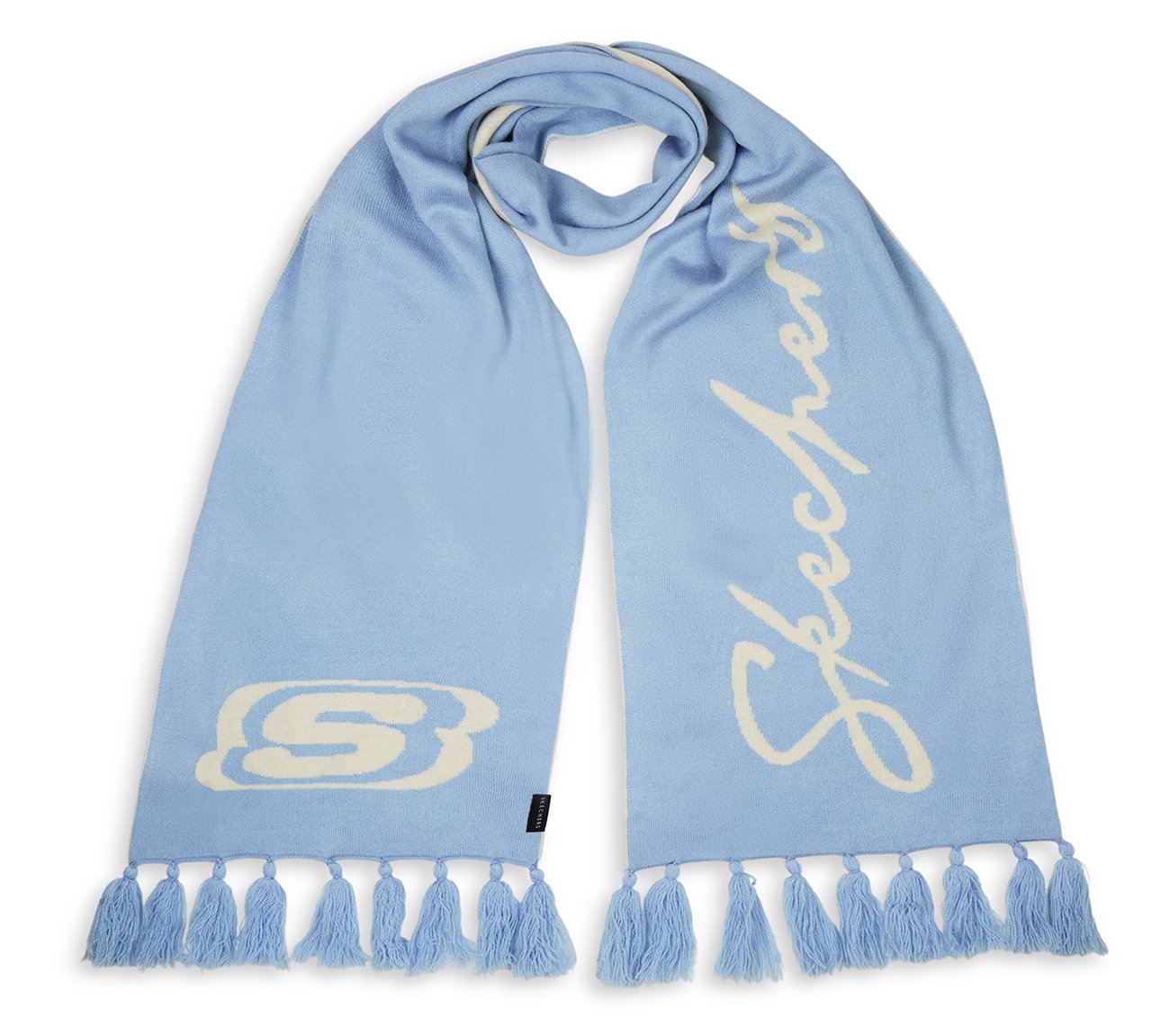 SKECHERS UNISEX REVERSIBLE SCARF, BLUE/WHITE