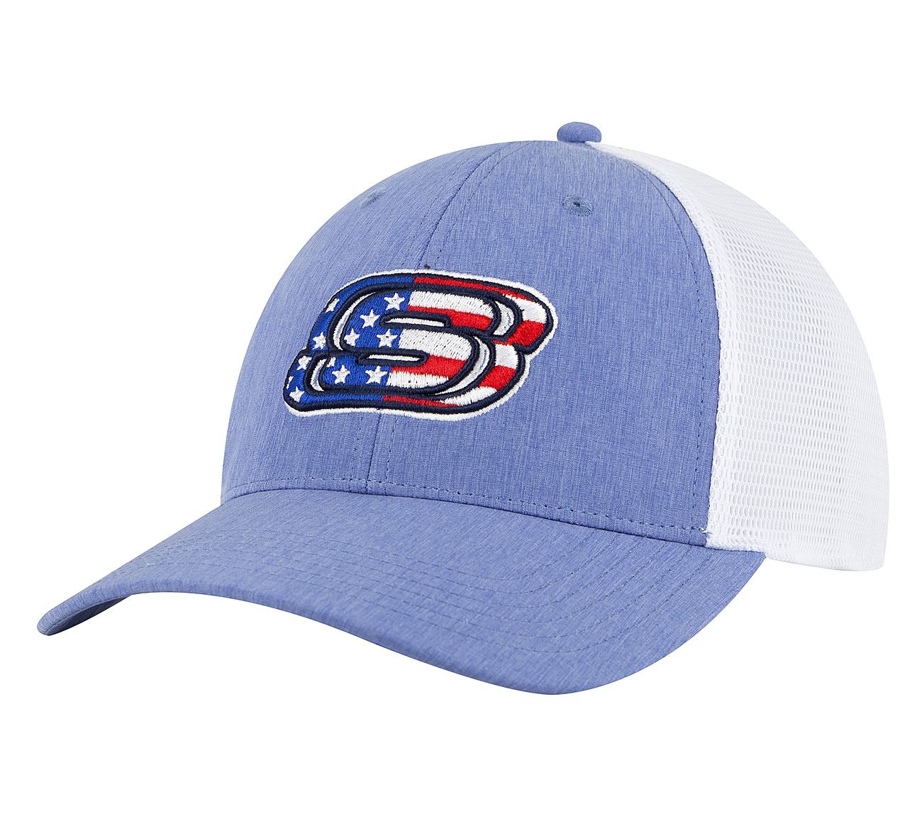 DIAMOND MESH BASEBALL HAT, NATURAL/NAVY Accessories Lateral View