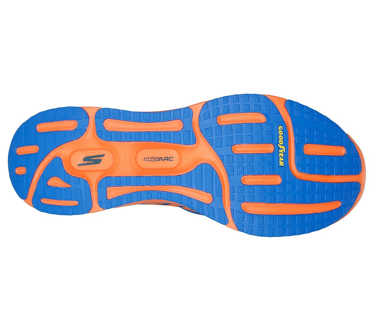 GO RUN RAZOR EXCESS, BLUE/ORANGE Footwear Bottom View