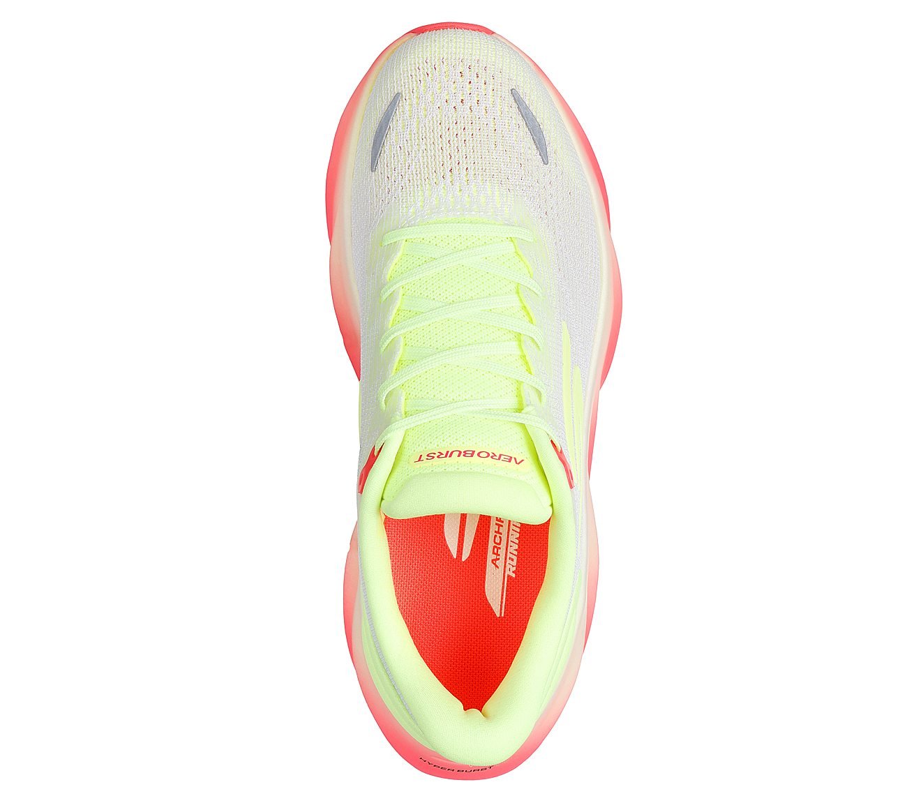 SKECHERS AERO BURST, WHITE YELLOW Footwear Top View
