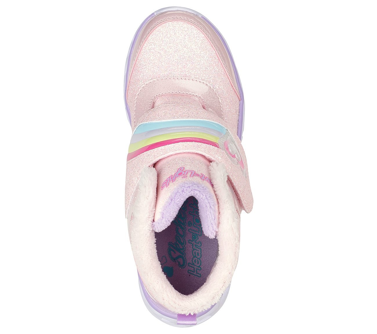 HEART LIGHTS-BRILLIANT RAINBO, PINK/LAVENDER Footwear Top View