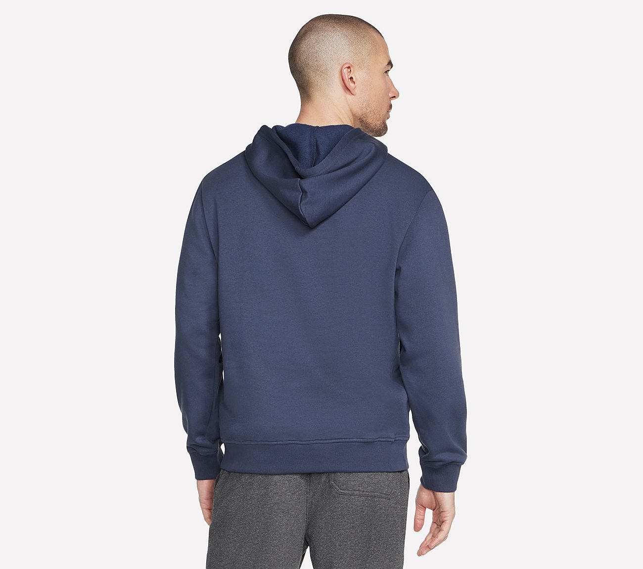 SKECH SWEATS PRESTIGE HOODIE, CHARCOAL/NAVY Apparel Top View
