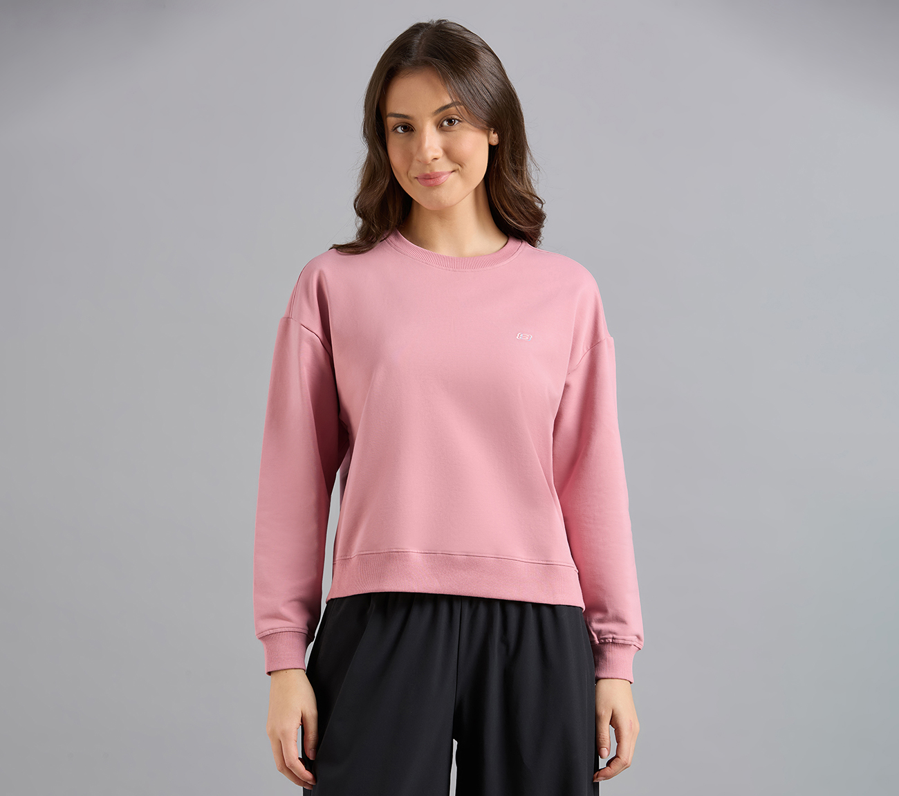 DROP SHOULDER SWEATSHIRT, PURPLE/YELL Apparels Lateral View