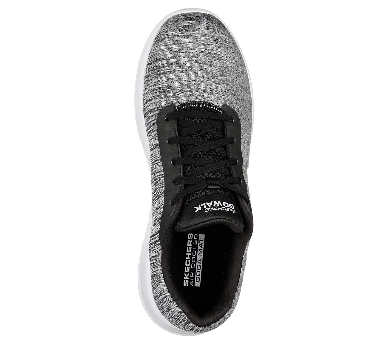 GO WALK MAX-HERO, BLACK/WHITE Footwear Top View