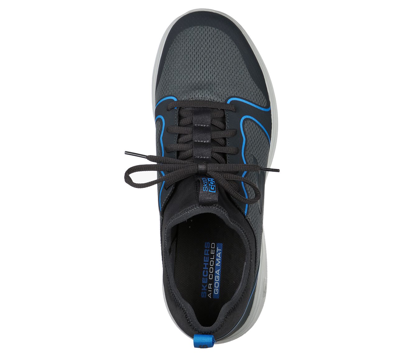 GO RUN FAST - VALIANCE, CHARCOAL/BLUE Footwear Top View