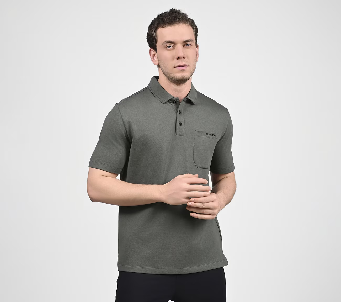EARTH TERRY POLO, PURPLE/GREY Apparels Lateral View