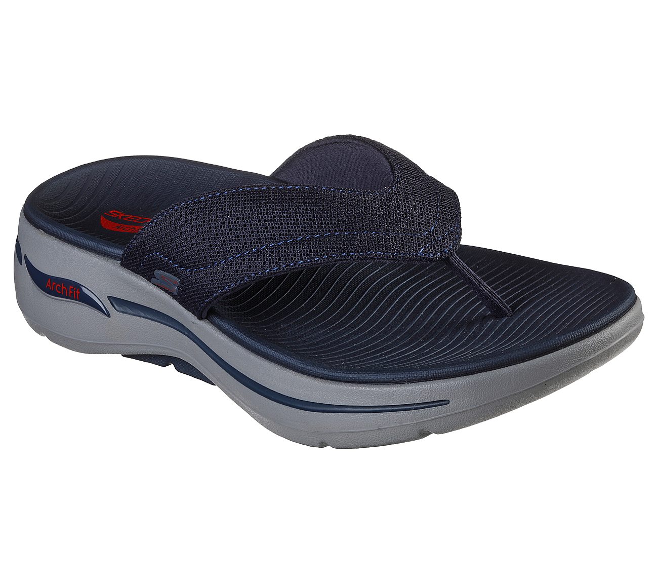 GO WALK ARCH FIT SANDAL-OFFSH, NAVY/RED Footwear Lateral View