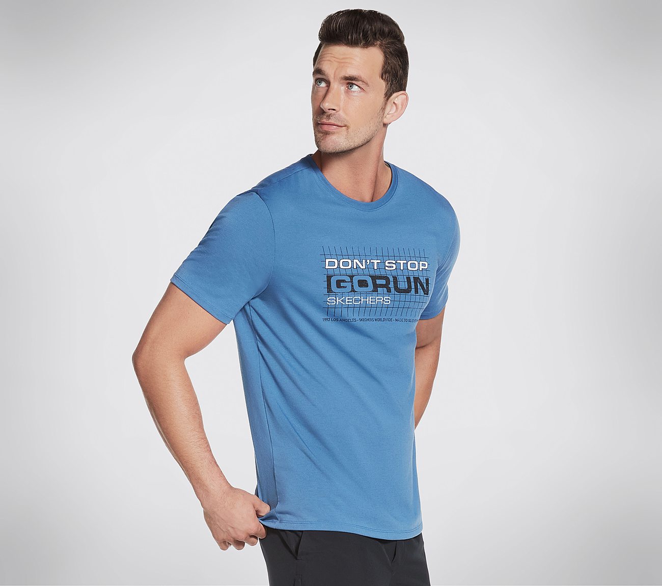 DONT STOP GO RUN T-SHIRT, BLUE Apparels Bottom View