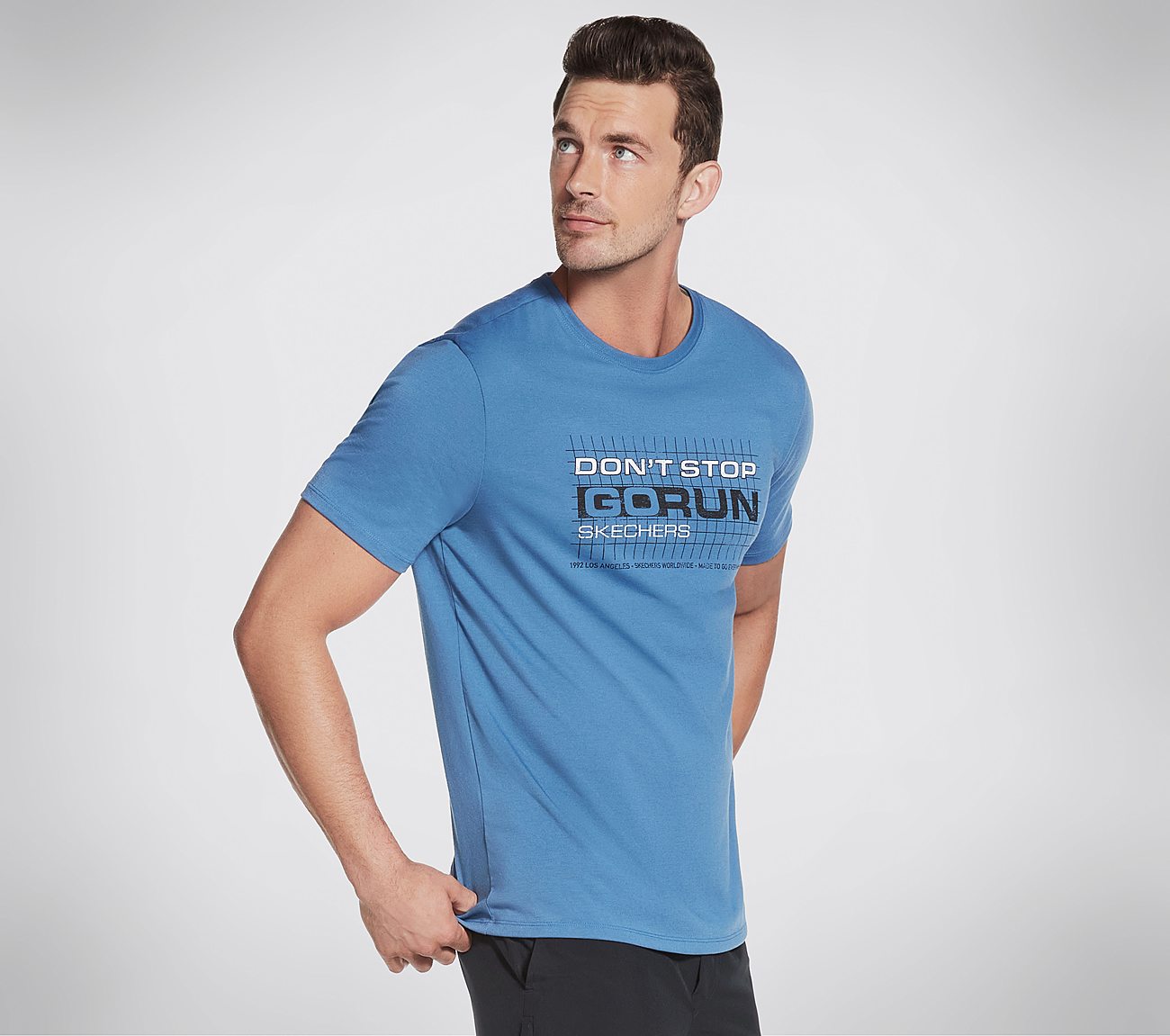 DONT STOP GO RUN TEE, BLUE Apparels Bottom View