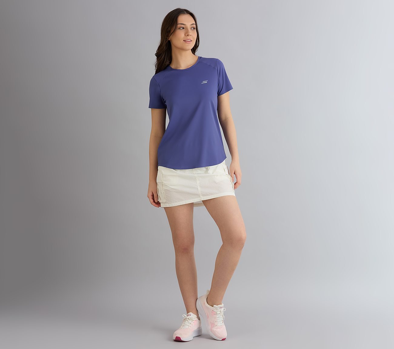 BONDED PERFORMANCE T-SHIRT, WHITE/PINK/PERIWINKLE Apparels Right View
