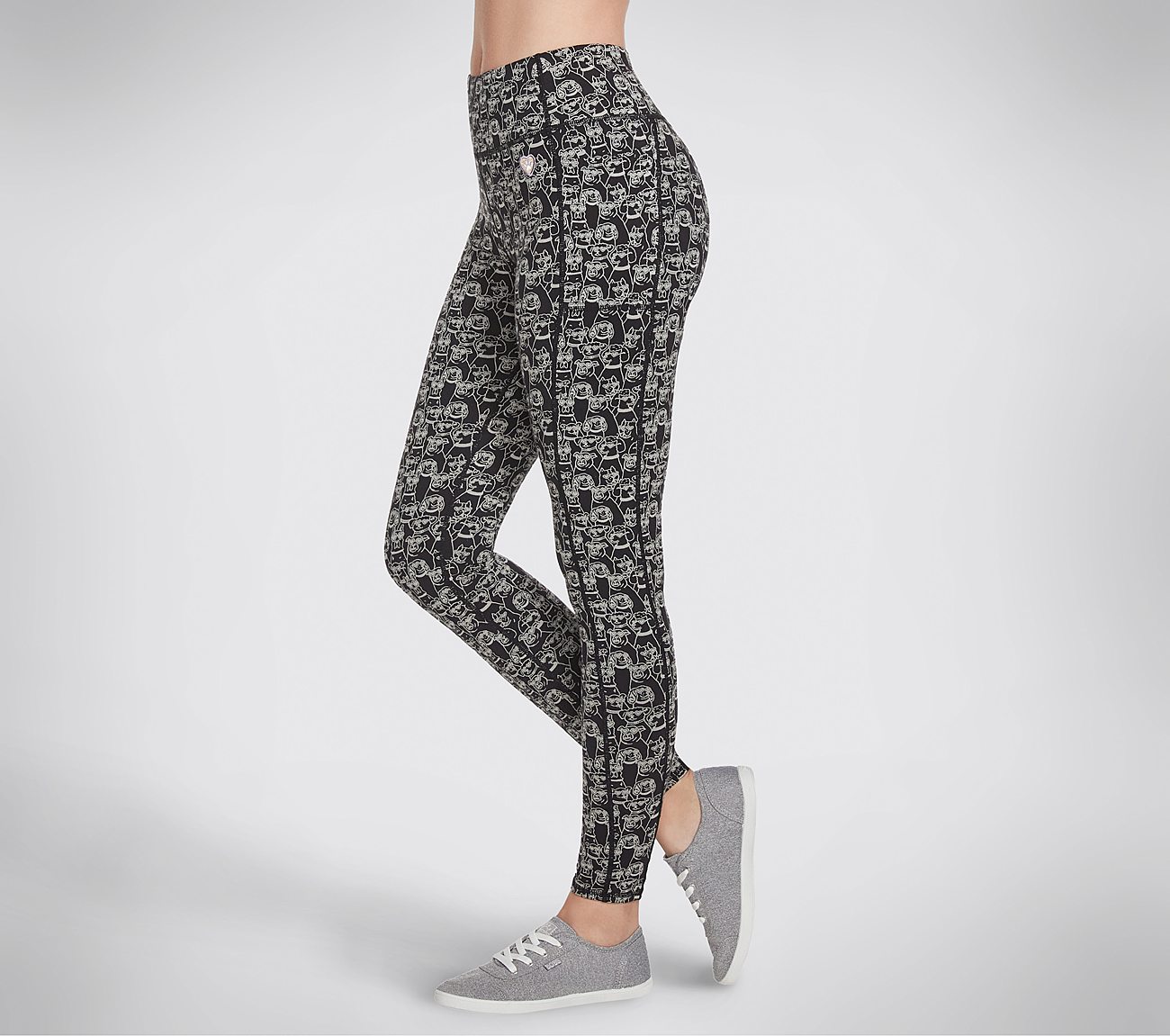 HEART EYES LEGGING, BLACK/NATURAL Apparels Bottom View