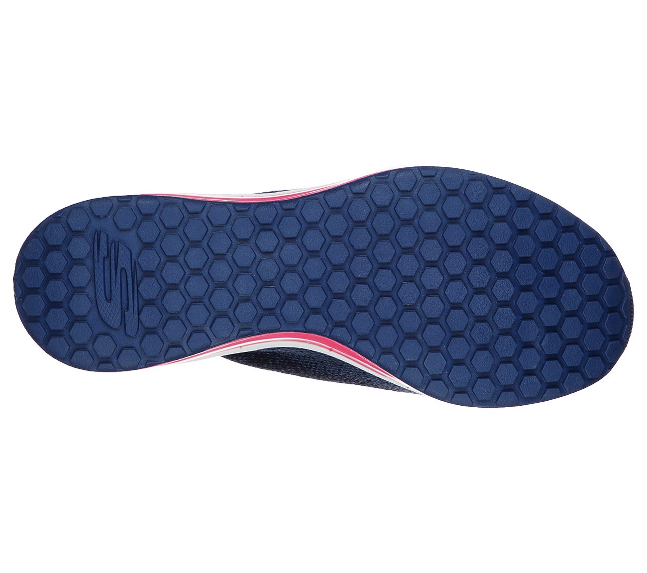 SKECH-AIR ELEMENT-BRISK MOTIO, NAVY/HOT PINK Footwear Bottom View
