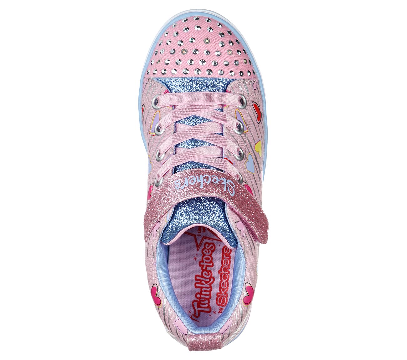 SPARKLE LITE-HEART SKETCH, LIGHT PINK/MULTI Footwear Top View