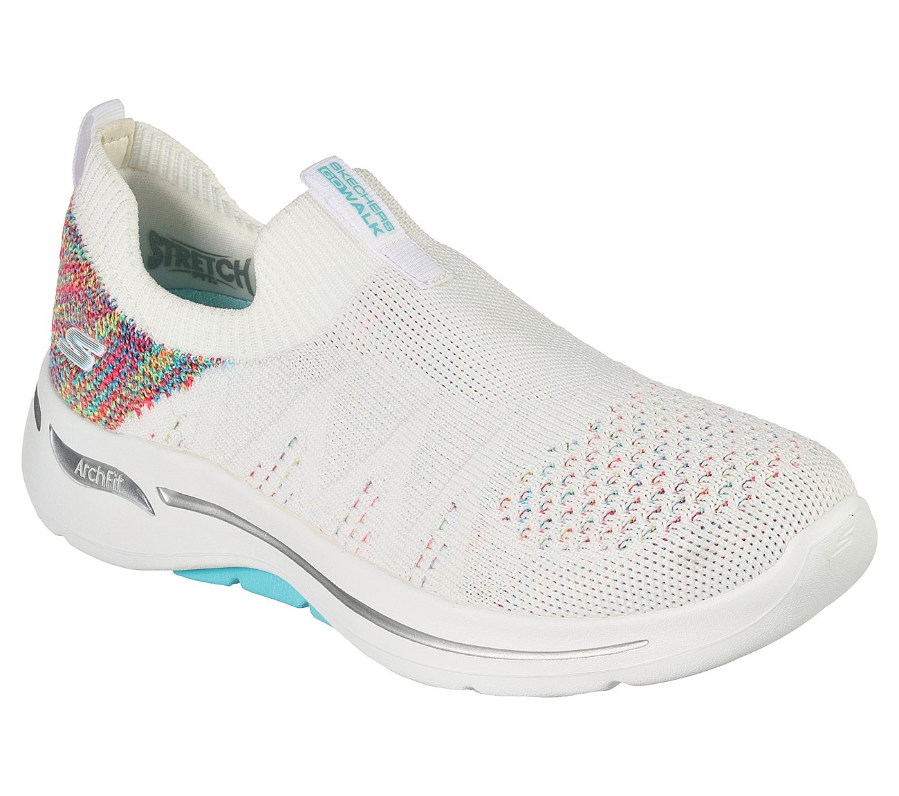 GO WALK ARCH FIT - FUN TIMES, WHITE/MULTI Footwear Right View