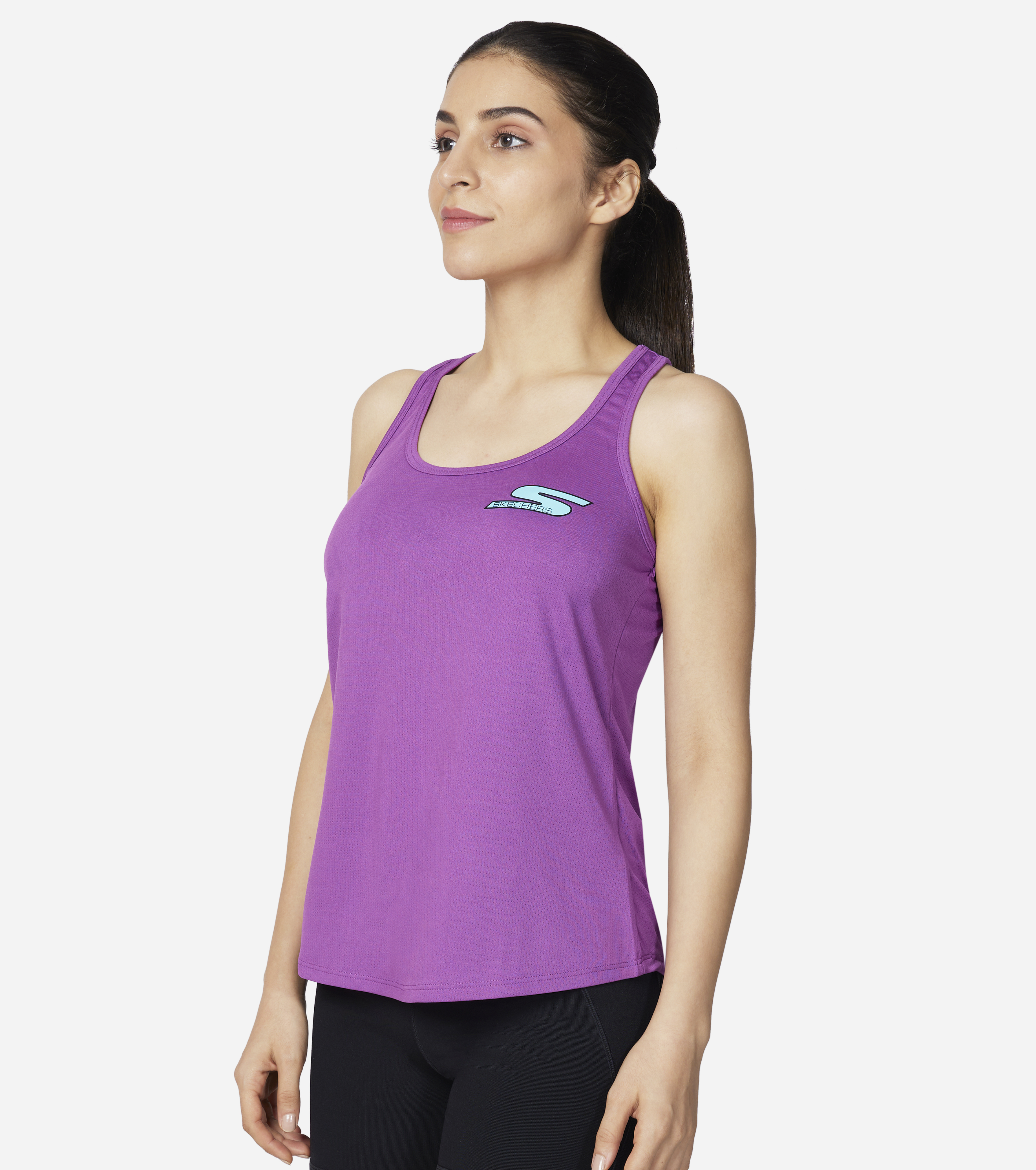 ELITE RACER TANK, PURPLE/HOT PINK Apparels Top View