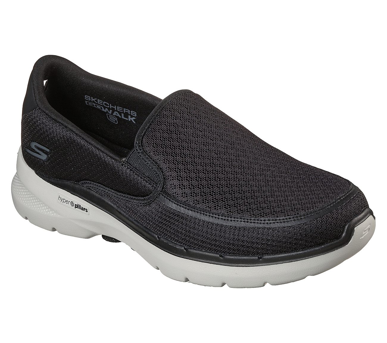 Skechers Black/Grey Go Walk 6 Orva Walking Shoes For Men Style ID ...