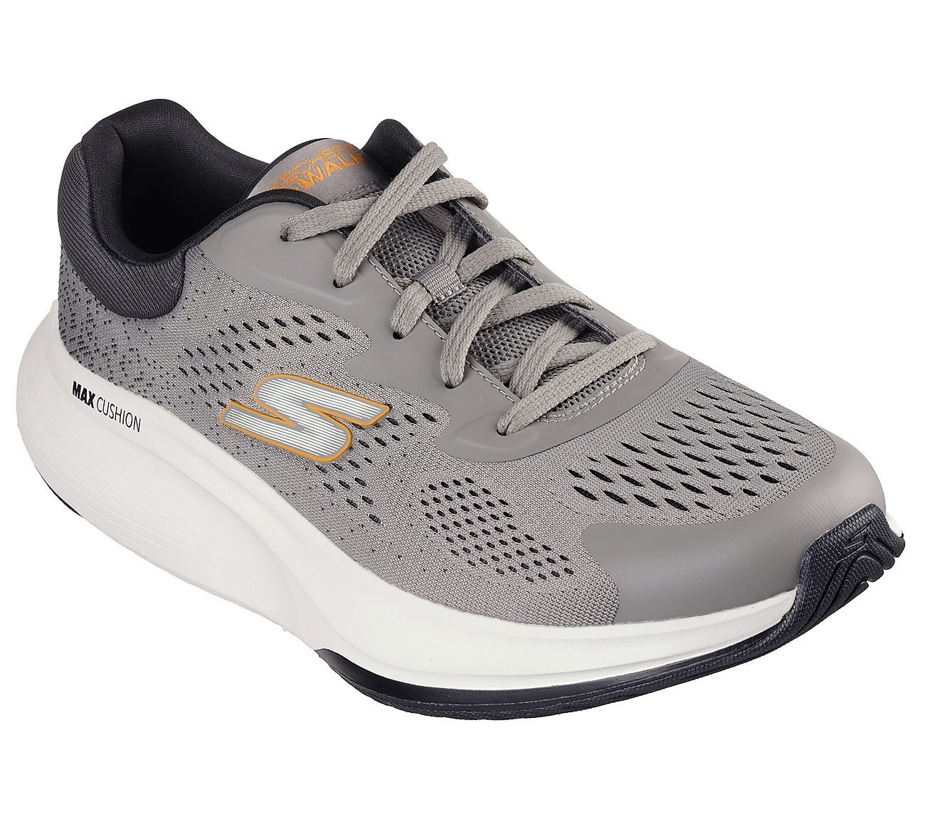 GO WALK MAX WALKER - AUGUSTUS, CHARCOAL/ORANGE Footwear Left View