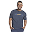 PAST TIME T-SHIRT, CHARCOAL/NAVY Apparels Lateral View