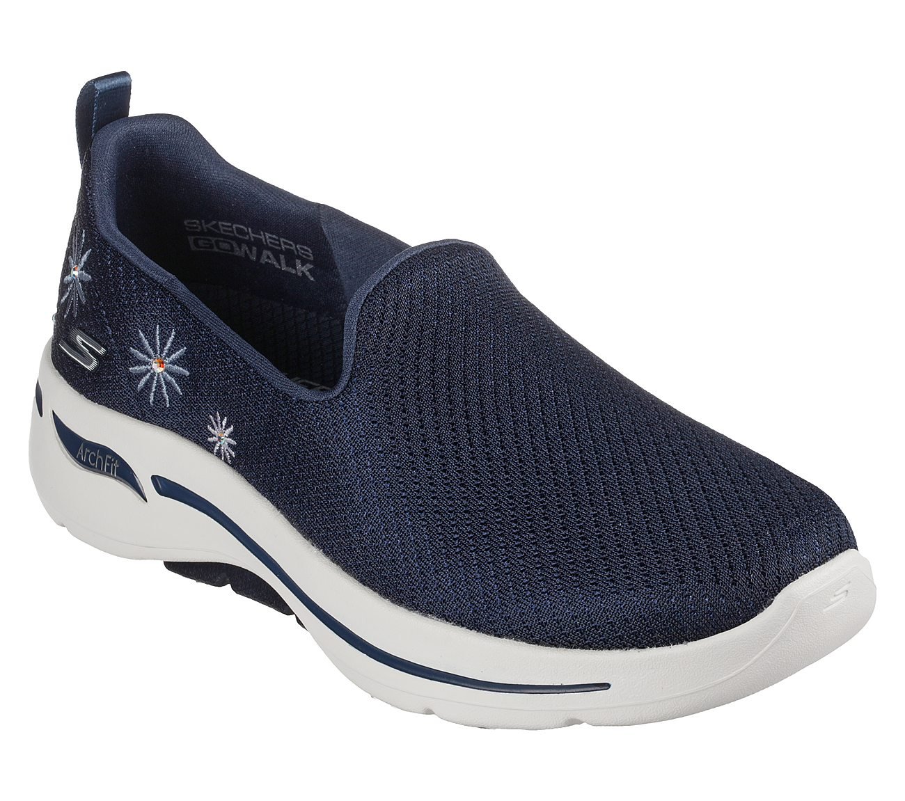 GO WALK ARCH FIT- DAISY DREAM, NNNAVY Footwear Lateral View