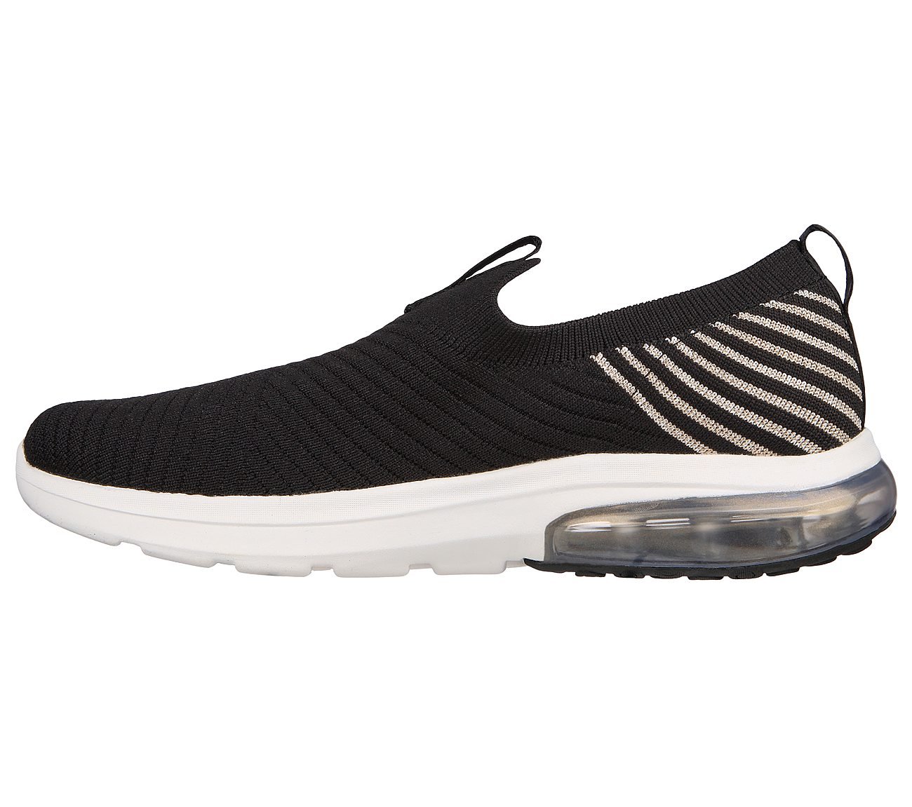 GO WALK AIR 2.0 -OCEAN STRIPE, BLACK/GOLD Footwear Left View