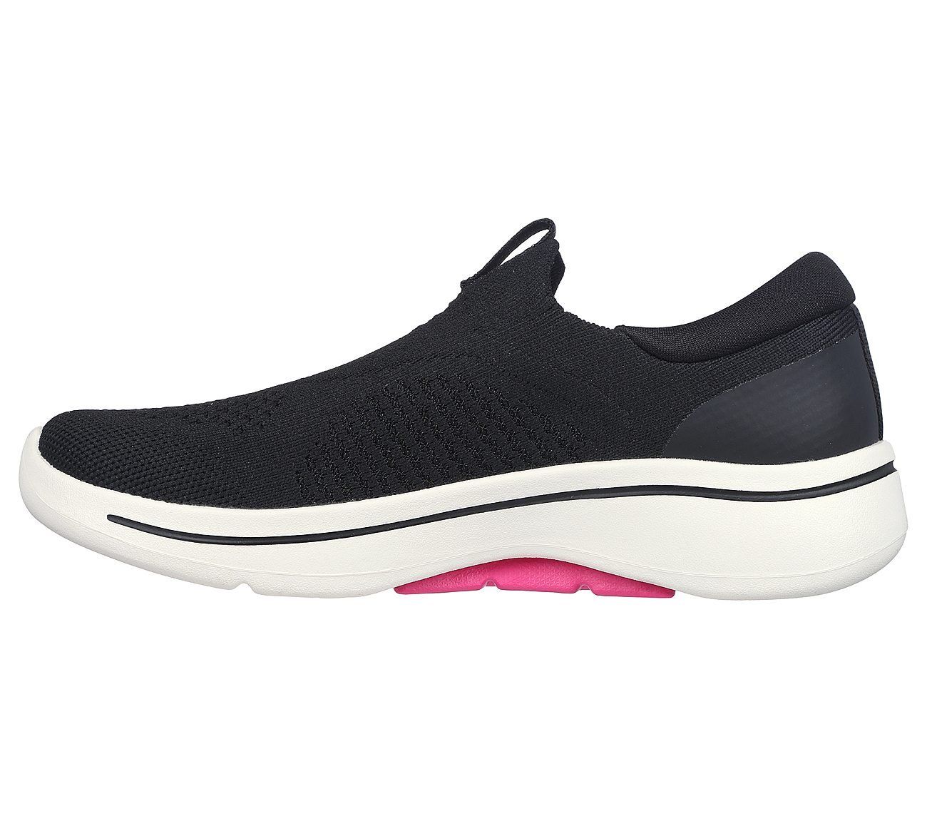 GO WALK ARCH FIT, BLACK/HOT PINK Footwear Left View