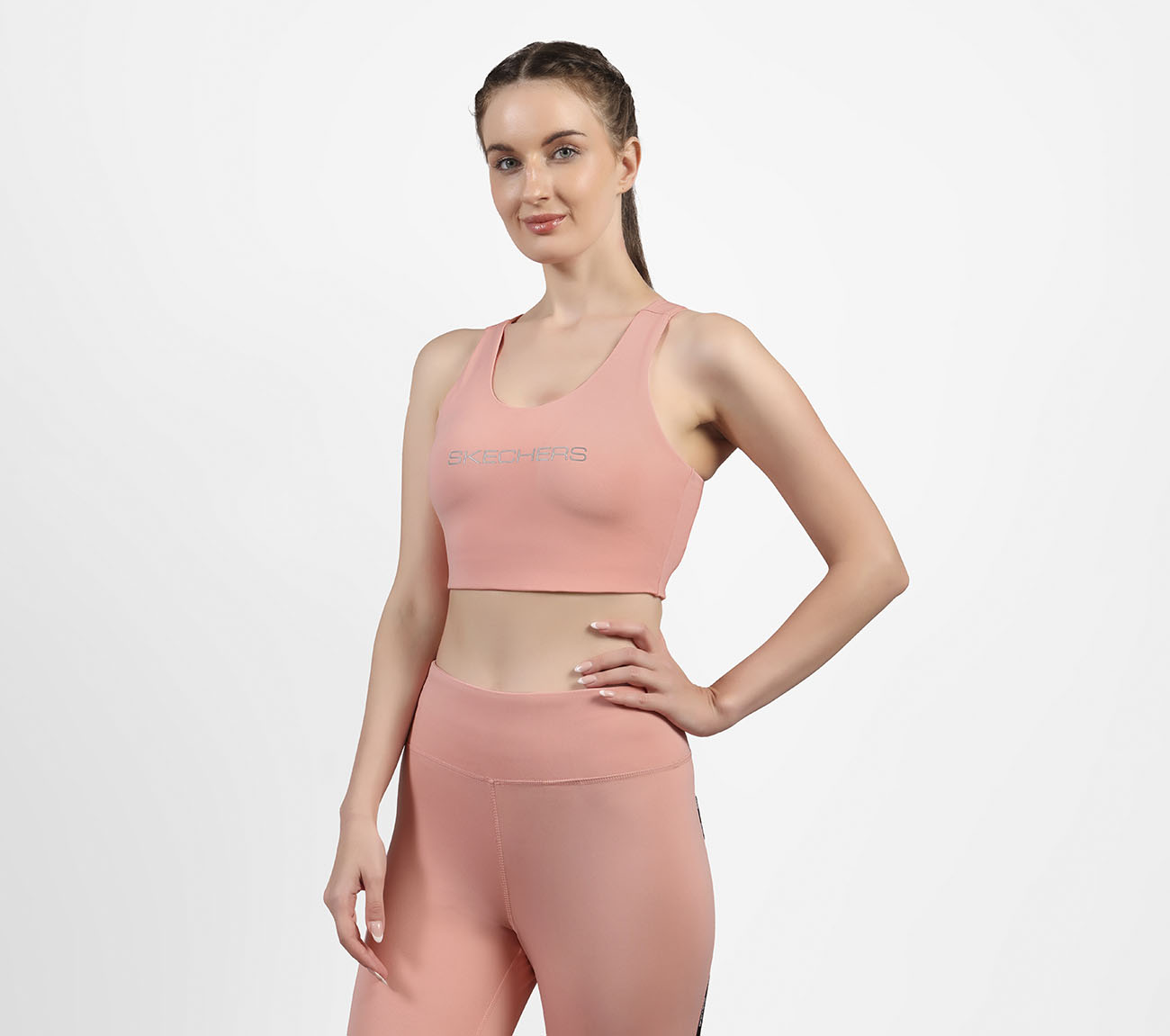 CHEST BRANDING CLEAN FINISH SPORT BRA,  Apparels Top View