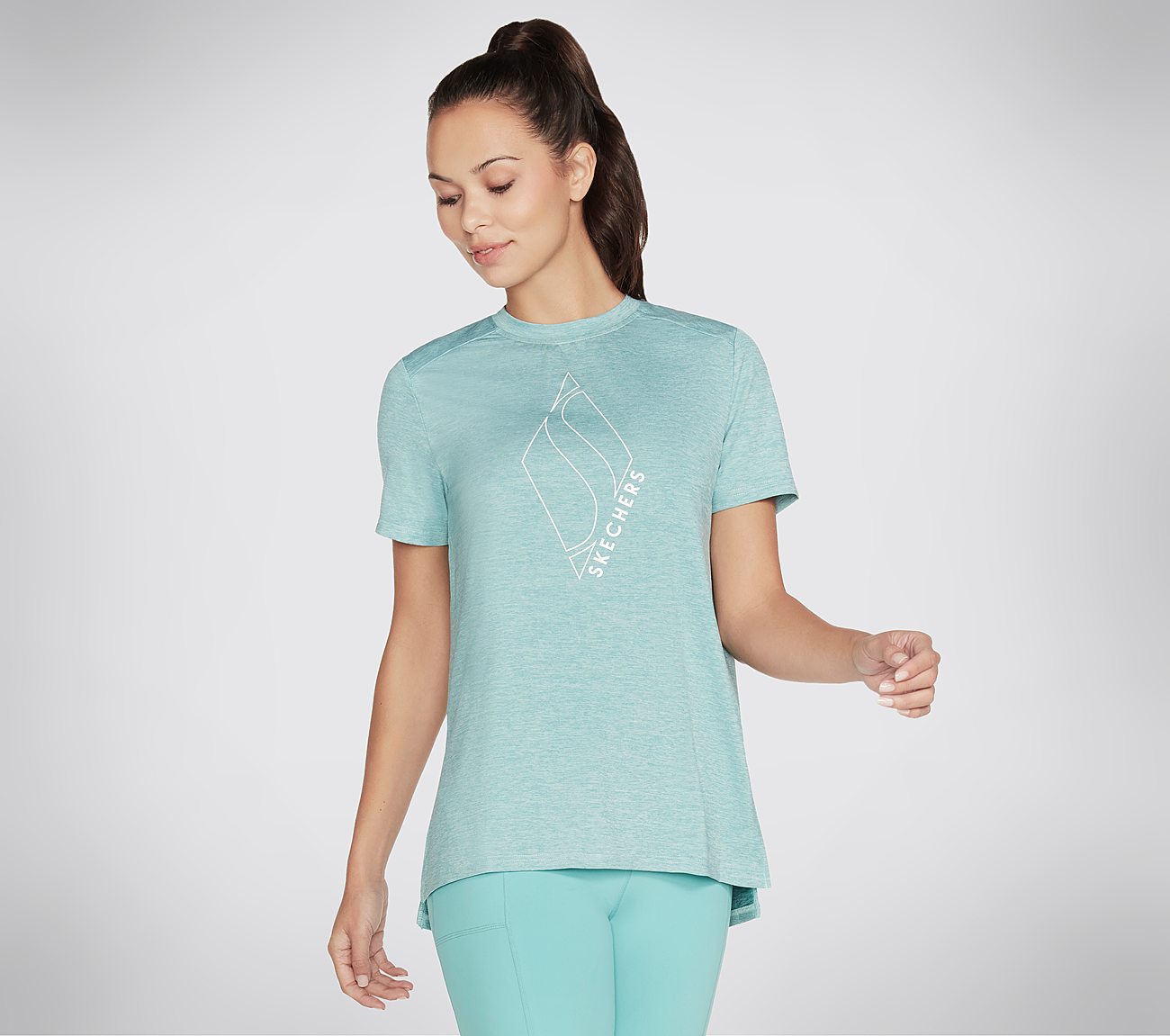 DIAMOND BLISSFUL TEE, TURQUOISE Apparels Lateral View