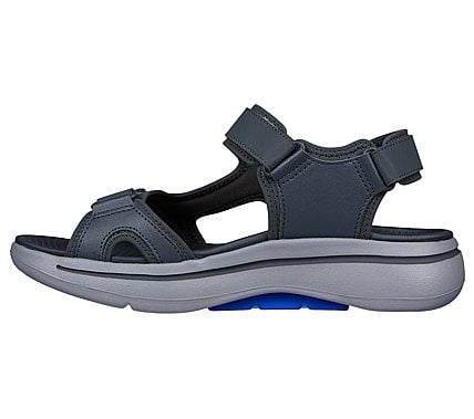 GO WALK ARCH FIT SANDAL-MISSI, CHARCOAL/BLUE Footwear Left View