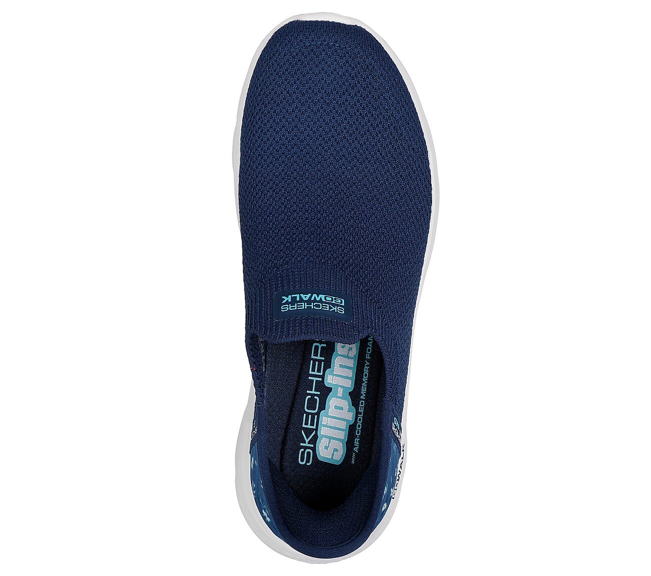GO WALK FLEX - SUNSET ROSE, NAVY/TURQUOISE Footwear Top View