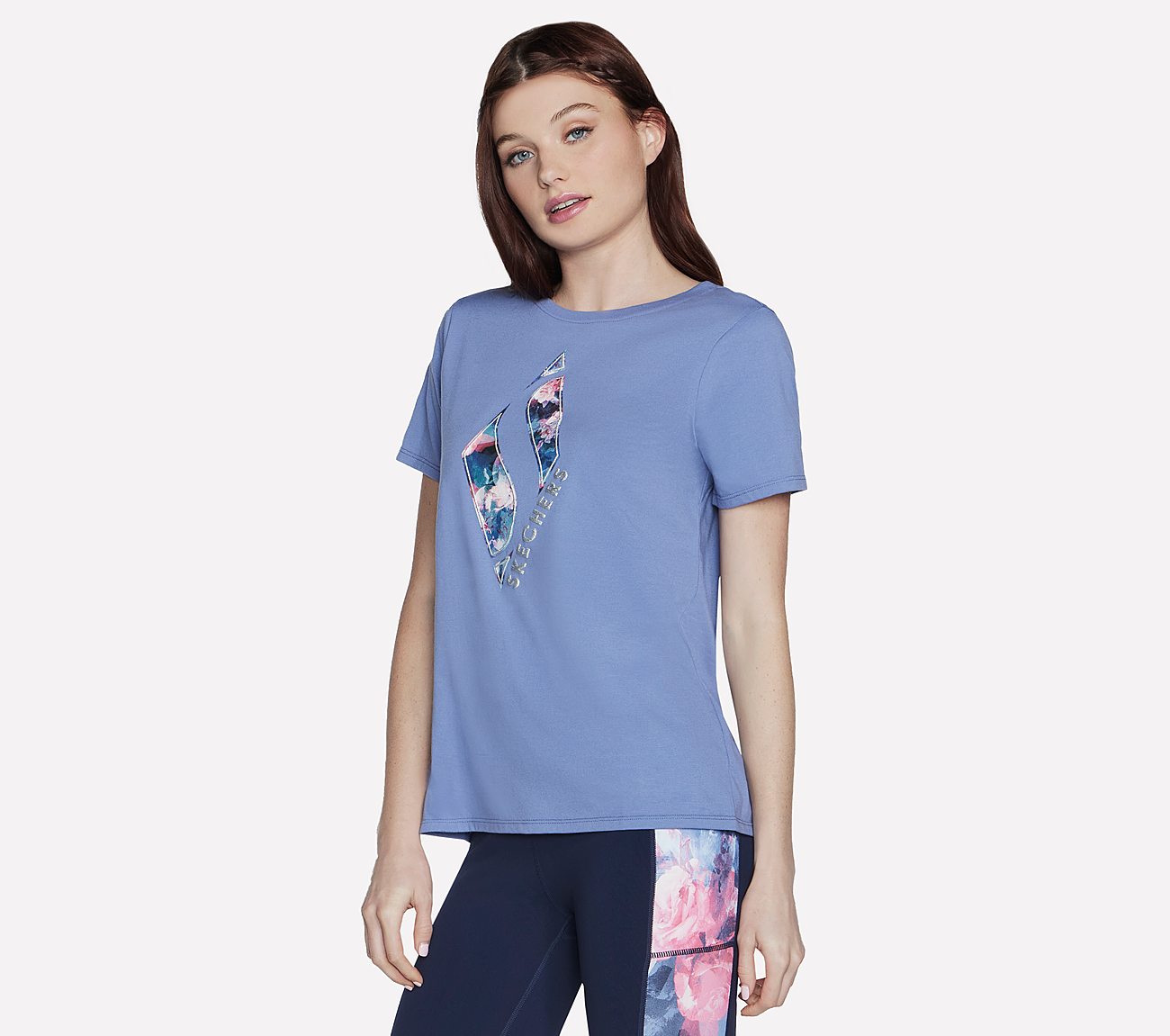 SUMMER ROSE T-SHIRT, PURPLE SILVER Apparel Bottom View