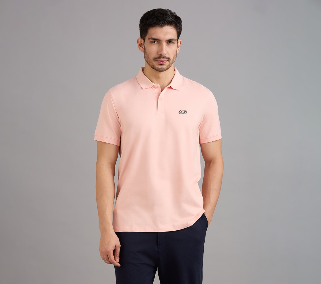 COMFORT FIT POLO, NATURAL/LIGHT PINK Apparels Lateral View