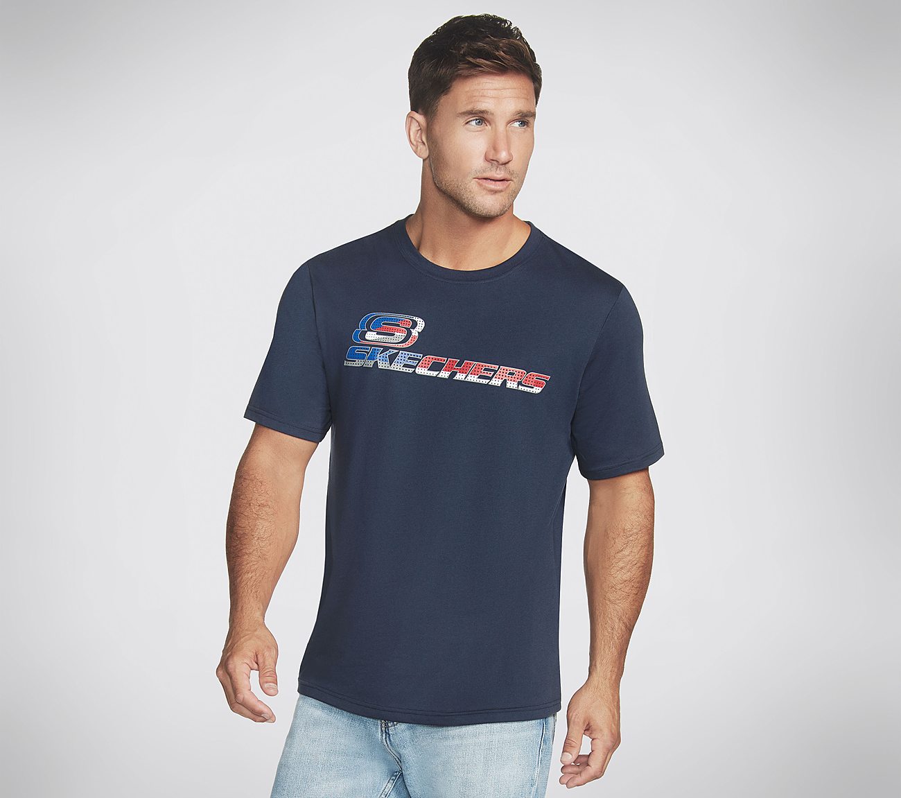 SPLIT TRIPLE S HALFTONE CREW, NNNAVY Apparels Lateral View