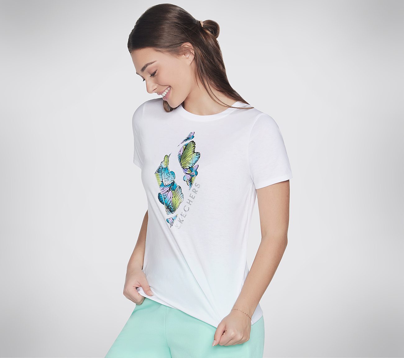 DIAMOND BUTTERFLY SHADOW T-SHIRT, WWWHITE Apparel Bottom View