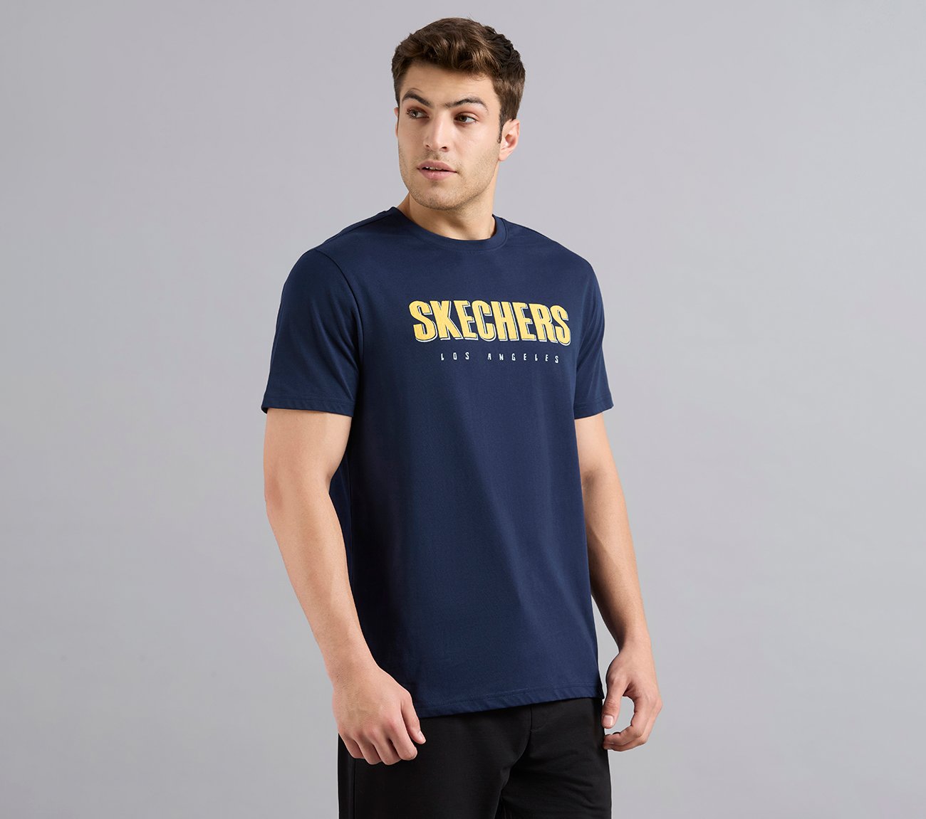 SKECHERS HAND PAINTED TEE, NAVY Apparel Bottom View