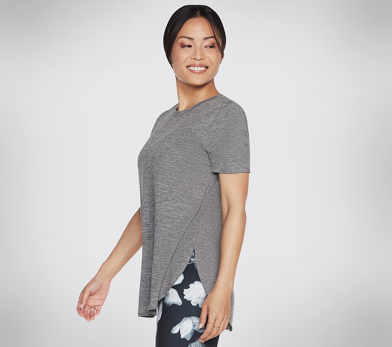 GODRI SWIFT TUNIC T-SHIRT, CCHARCOAL Apparels Bottom View